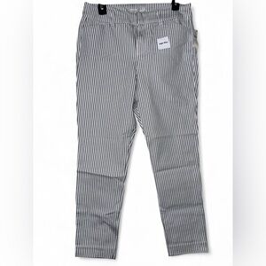 Old Navy Black and White Striped Ankle Pants